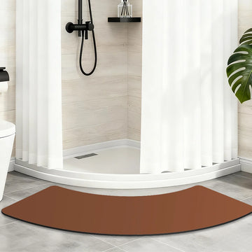 Household diatomaceous earth arched floor mat bathroom absorbent mat solid color non-slip mat