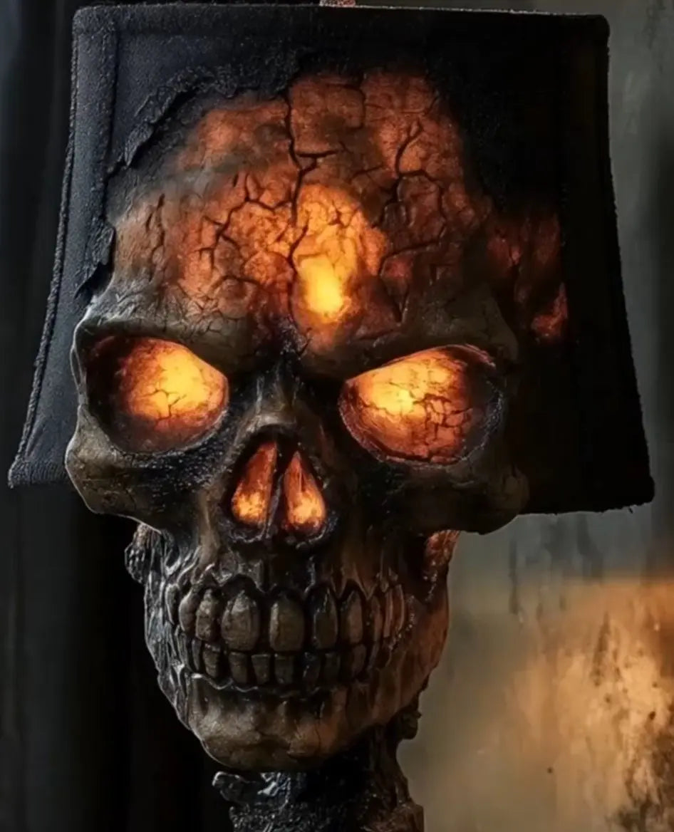 Skull Light Halloween Skull Lamp Skull Desk Lamp with Spooky Led Light for Halloween Party Mantel Decoration Unique Room Accent