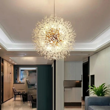 Modern Nordic Minimalist Sky Star Fireball Crystal Pendant LED Lighting Dandelion Restaurant Living Room Pendant Bar Art E27