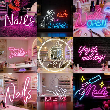 Nail Art Neon Sign LED Neon Light for Nail Salon Beauty Room Wall Decor - USB Powered Wall Lighting for Beauty Studio Decoration