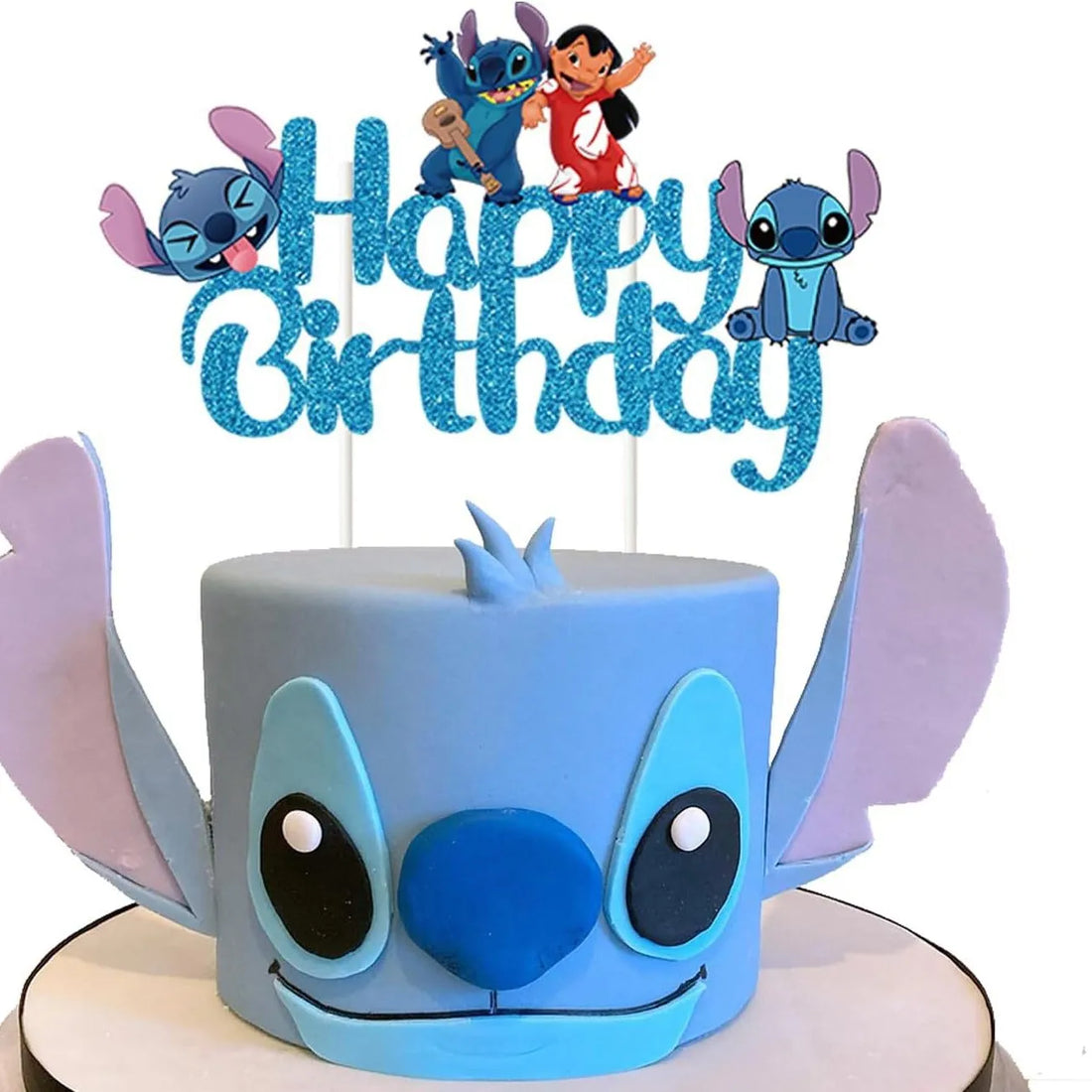 Stitch Theme Jincong Paper Happy Birthday Cake Insert Paper Caketopper For Kild Birthday Cake Decoration Caketopper Supplie Gift