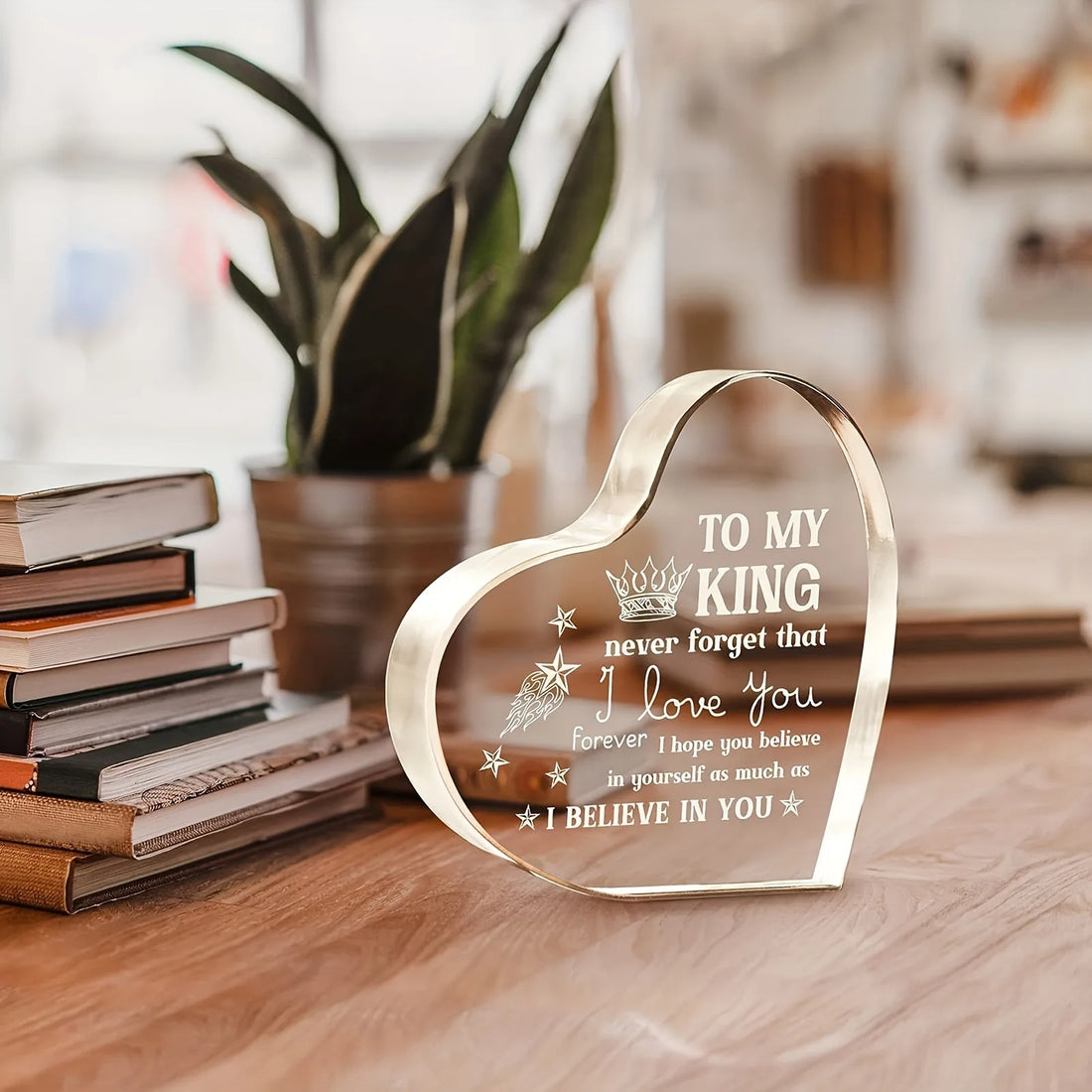 Unique Acrylic Heartfelt Gift - Personalized Romantic I Love You Message - Perfect For Boyfriend, Husband