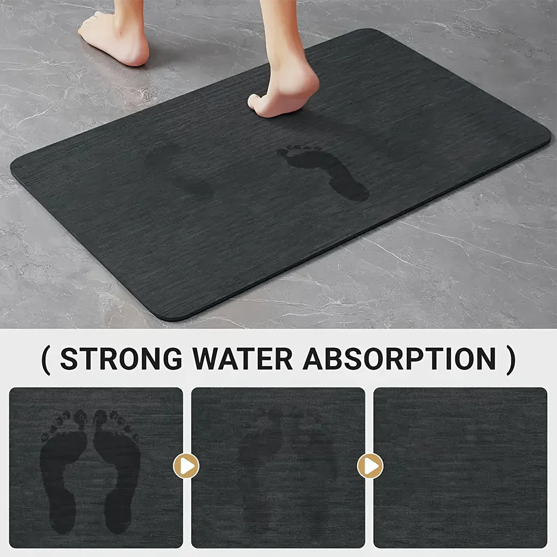 Home bathroom three-piece set diatomaceous earth anti-slip mat toilet absorbent mat shower mat doormat