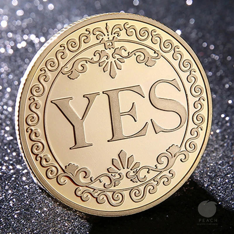 1PC Bronze Yes Or No Commemorative Coin Souvenir Non-Currency Game Prop Decision Coins Collection Decoration Crafts