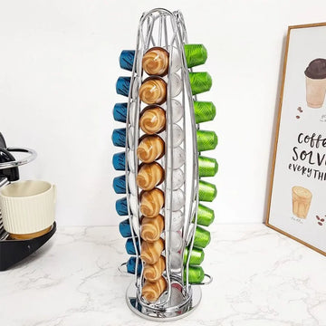 40 Pills Rotatable Coffee Capsules Pod Holder Capsule Coffee Rack 360 Degree Display Storage Rack Living Room Decorations