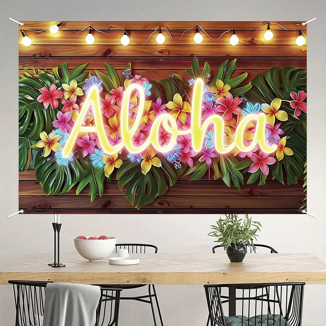 Hawaiian Backdrop Hawaii Luau Tropical Party Decorations Kids Favors Background Cloth ALOHA Summer Beach Birthday Party Supplies