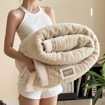 Thick Warm Winter Blanket Bedspread on the Bed Weighted Fleece Throw Blanket Fluffy for Bed Sofa Single Couple Size