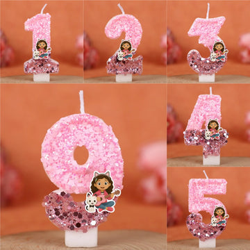 Gabbys Dollhouse Number Candle 0-9 Anime 3D Cute Children's Birthday Party Birthday Cake Candles Baby Shower Party Gifts