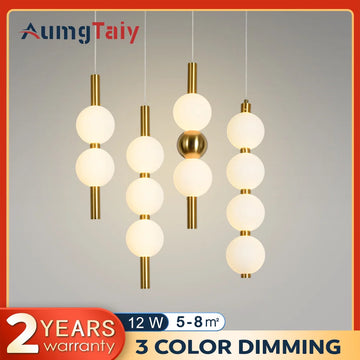 Designer Led Pendant Chandelier for Cafe Bar Bedroom Bedside Kitchen 4 Heads Round Ball Hanging Lighting Fixture Home Decor