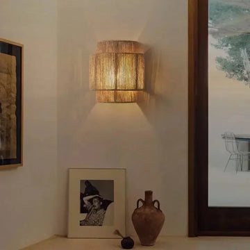 Modern Wall Lamps Hemp Rope Wall Light or Bedroom Bedside Lights for Living Room Aisle Decoration Wall Lamp Handcraft