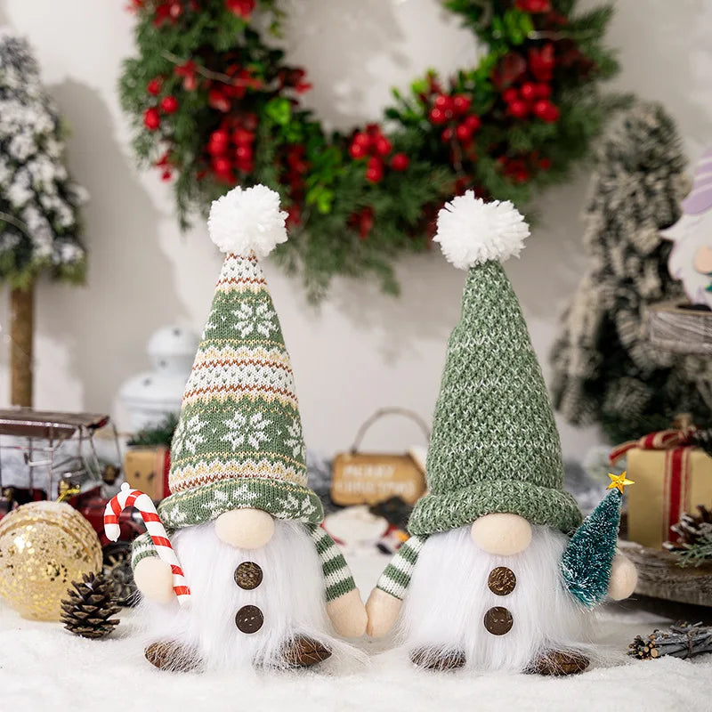 Glowing Knitted Gnome Doll with Led Night Light Christmas Decorations 2025 Home Xmas Tree Decor Navidad New Year 2026 Gift
