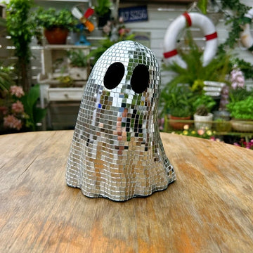 Halloween Glass Mosaic Mirror Ghost Reflective Ornament Handcrafted Figurine For Home Decor Living Room Office Display