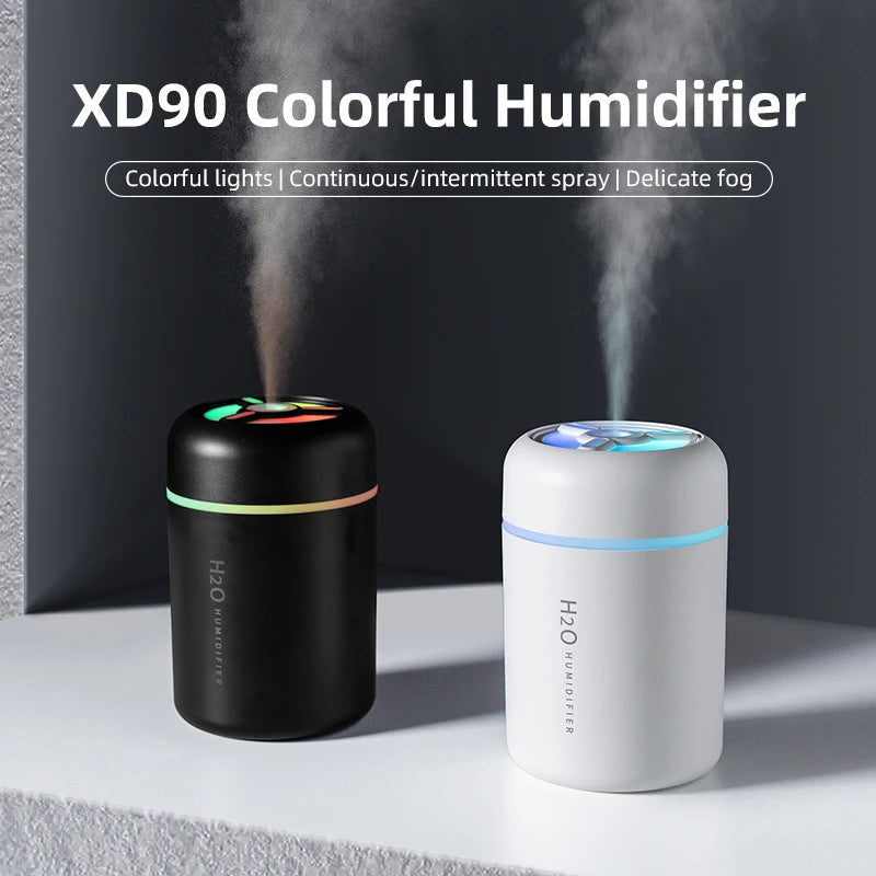 New Portable Colorful Mini Humidifier for Car Home USB Mini Air Humidifier with LED Night Light Silent Ultrasonic Humidifier