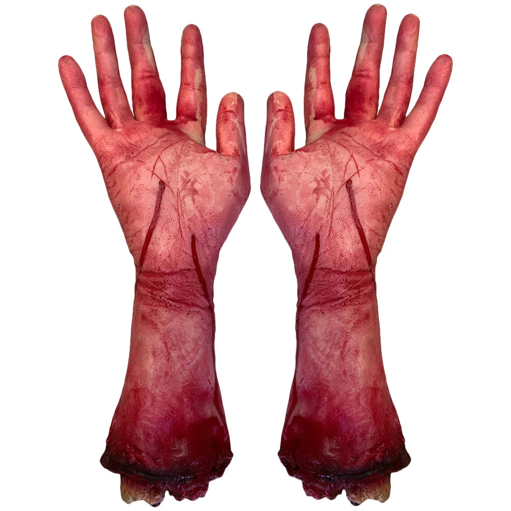 2Pcs Broken Hand Prosthesis Prosthetic Ornament Halloween Fake Hand Halloween Tricky Props