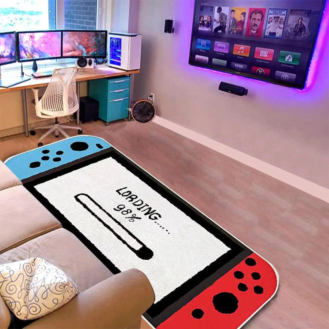 VIKAMA pop print pattern imitation cashmere rug living room sofa bedroom floor mat bedside blanket stain resistant Easy to care