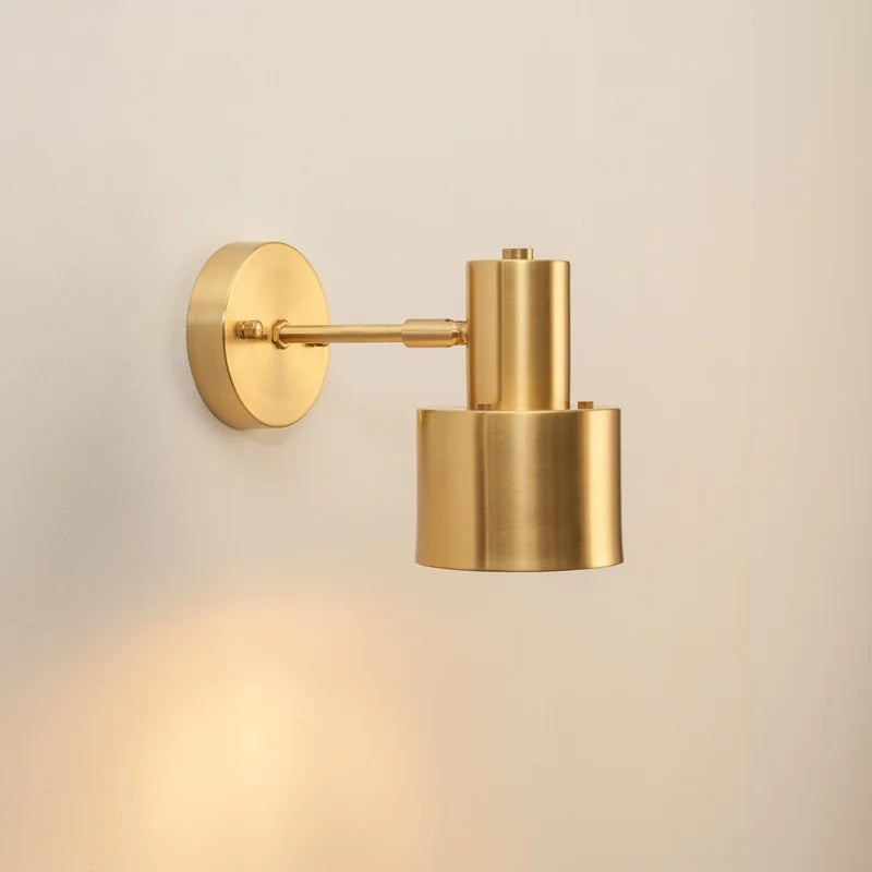 IWHD Nordic Copper LED Wall Lamp For Bedroom Sofa Living Room Bathroom Mirror Stair Light Home Decor Pull Chain Switch Wandlamp