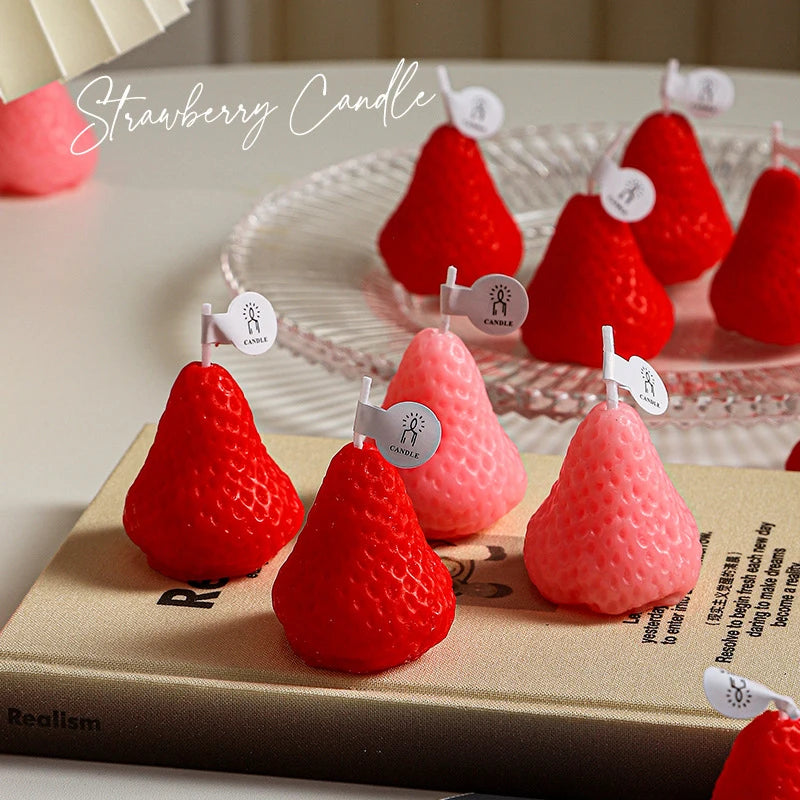 Soy wax, strawberry aromatherapy candles wholesale cute and creative birthday gifts, handmade small gifts, fragrance styling wax
