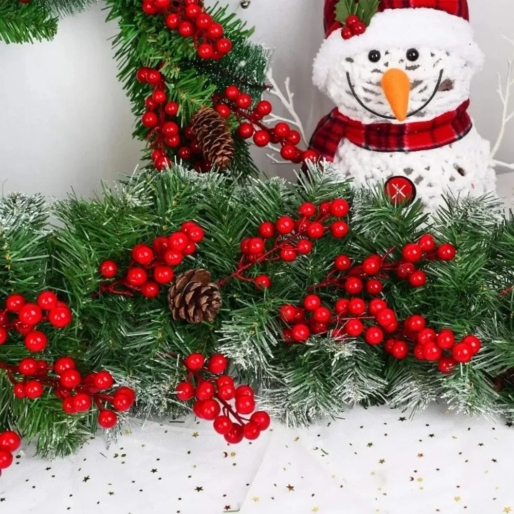 Christmas Artificial Berry Branches 14 Red Holly Berry Plants Fake Bouquet Wedding Party Christmas Tree Hanging Decoration