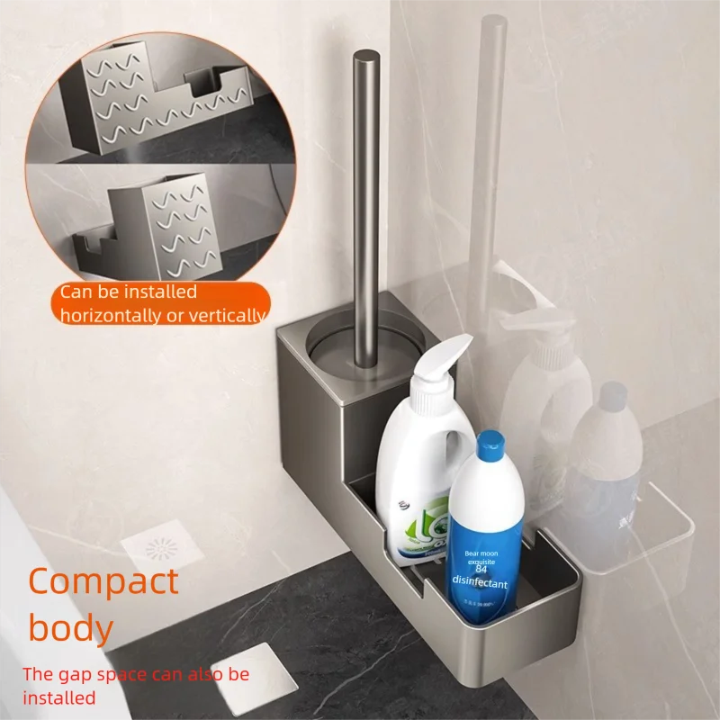 Toilet brush shelf household toilet free punching cleaning without dead end toilet brush artifact
