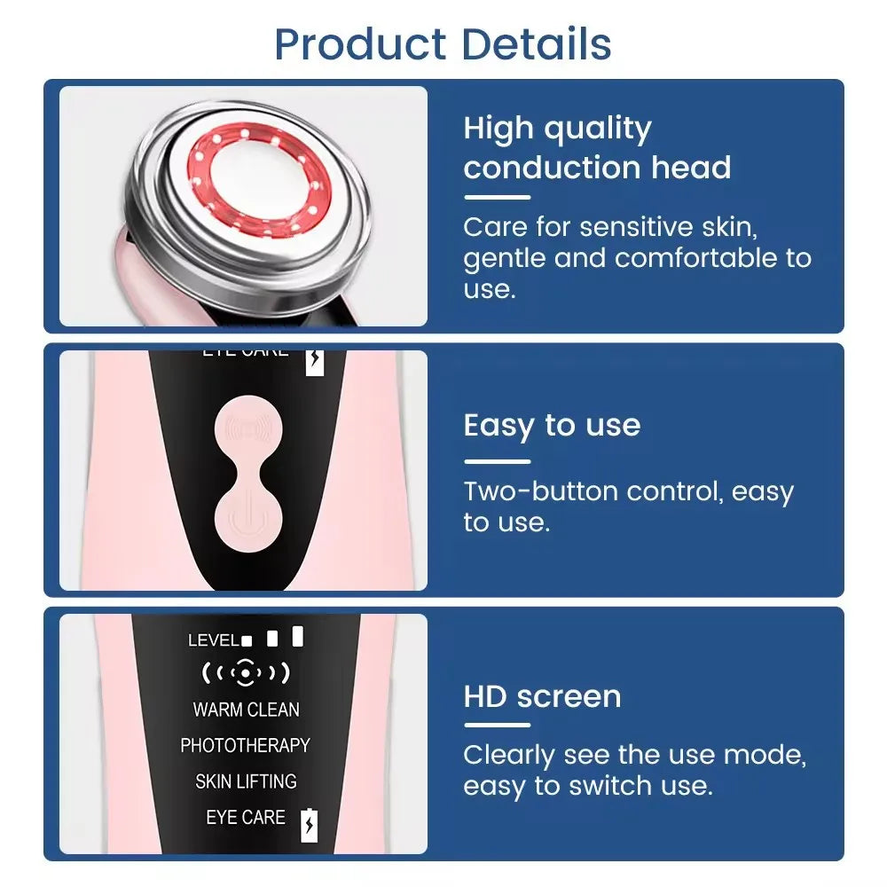 Multifunction Facial Massager 4 in 1 RF EMS  Skin Care Tools Face Beauty Device Double Chin Removal Face Firming Massager