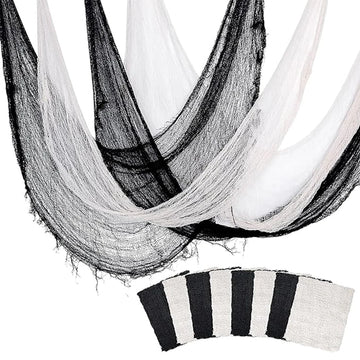Halloween Decoration Black White Creepy Cloth Spooky Gauze Fabric Window Door Cover Scary Party Horror House Props Hallow Favors