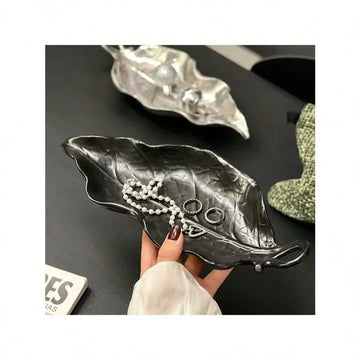 Ceramic Jewelry Tray Biomimetic Tree Leaves Dining Table Snack Storage Fruit Tray Bedroom Desktop Cosmetics Storage Decorative