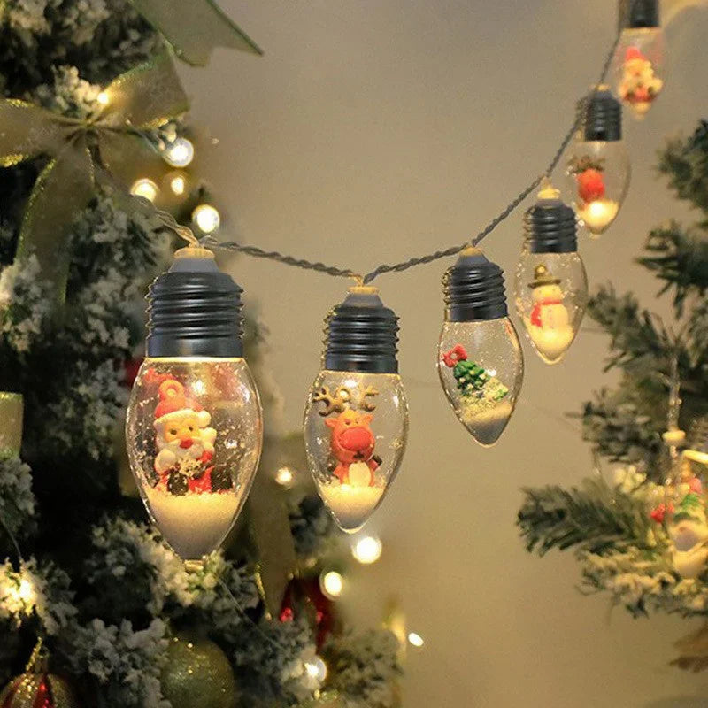 5PCS Christmas Doll Lights String Christmas Tree LED Indoor Decoration Lights Christmas Snowman Wishing Bottle Lights String