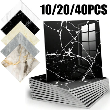 Self Adhesive Imitation Tile Wall Sticker Waterproof Anti Moisture Bathroom Wallpaper Decorative Faux Tile Film For Home Decor