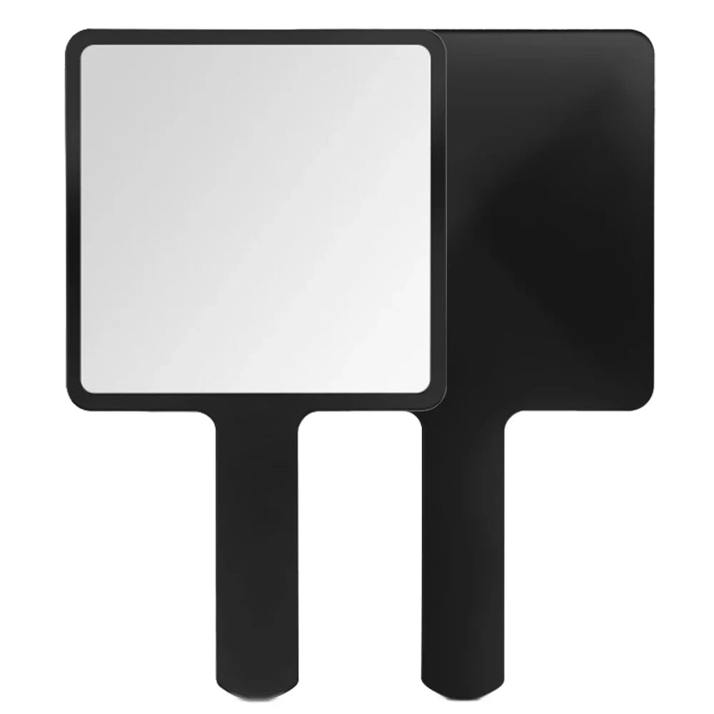 1Pcs Plastic Handle Handheld Makeup Vanity Mirror Portable Square Eyelash Extension Mirror Women Cosmetic Beauty Salon Supplies