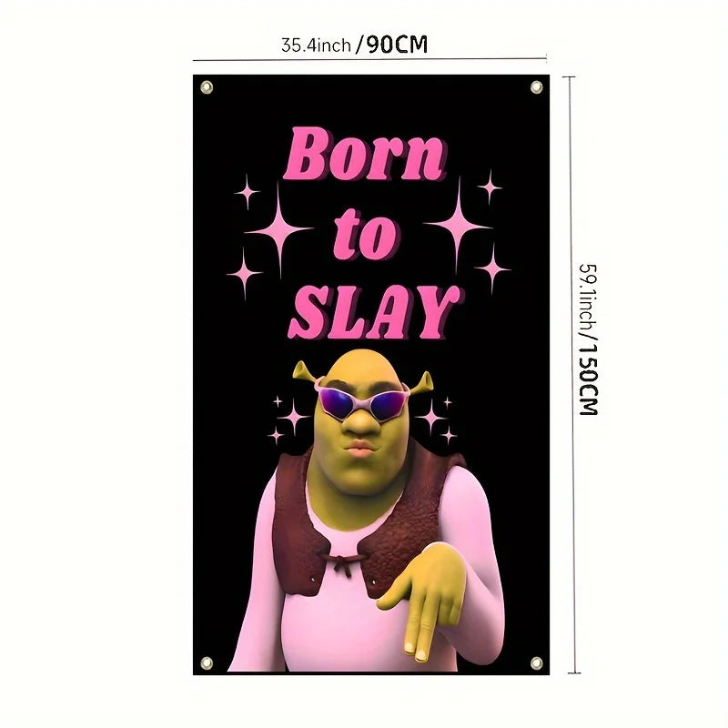 ”Born to SLAY"flag, 3x5fts 2x3fts Durable polyester fiber, brass washer and double stitching, outdoor home decoration