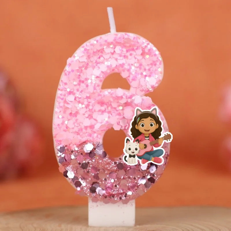 Gabbys Dollhouse Number Candle 0-9 Anime 3D Cute Children's Birthday Party Birthday Cake Candles Baby Shower Party Gifts