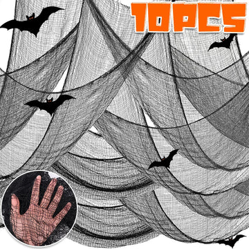 Black Halloween Gauze Cloth Horror Netting Spider Web Decorations Halloween Haunted House Party Decoration  Garden Wall Props