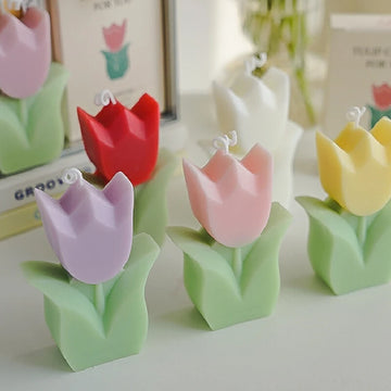 Tulip Scented Candles, Simulated Plant Shapes, Handmade DIY Candles, Party Decorations, Christmas and Birthday Gifts