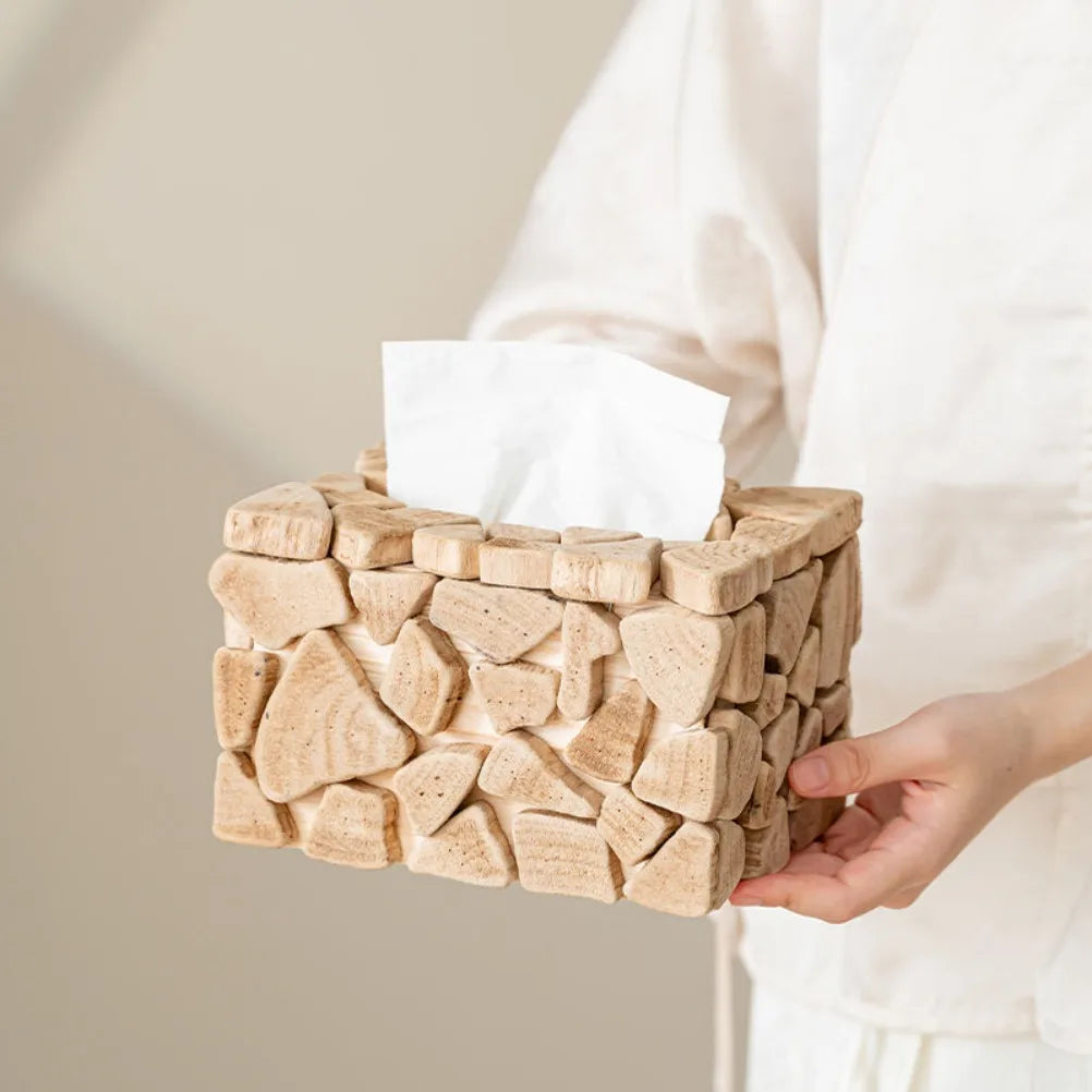 Light Luxury Wooden Tissue Box Creativity Tissue Case Bedrooms Dining Rooms Bathrooms Tissue Box Holder Desktop Decoration