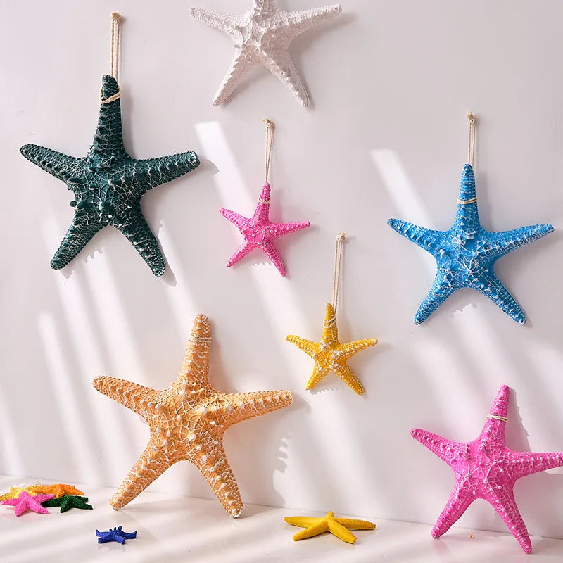 Resin Starfish Ornaments Fish Tank Aquarium Beach Decor Nautical Home Bedroom Living Room Hanging Background Wall Decoration