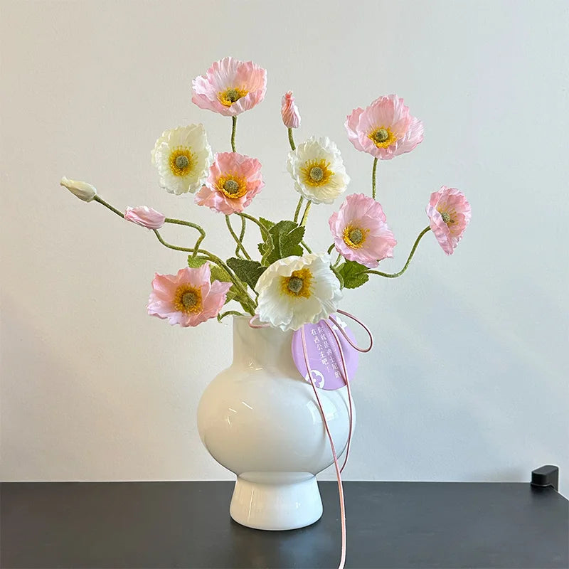Vintage Glass Vase Light Luxury Minimalist Art Vase Flower Arrangement INS Style High Value Flower Ware Home Living Room Decor