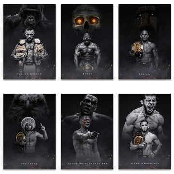 Boxing Fighting Star Canvas Wall Art Print Poster MMA Decorative Painting Modern Home Decor Boxing Sports Lover Gift Unframed