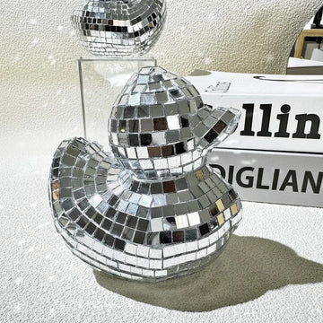 Creative Disco Ball Decor Duck Shape Handicrafts Glass Mirror Mirror Disco Balls Hanging Disco Ball Portable for 70s Party