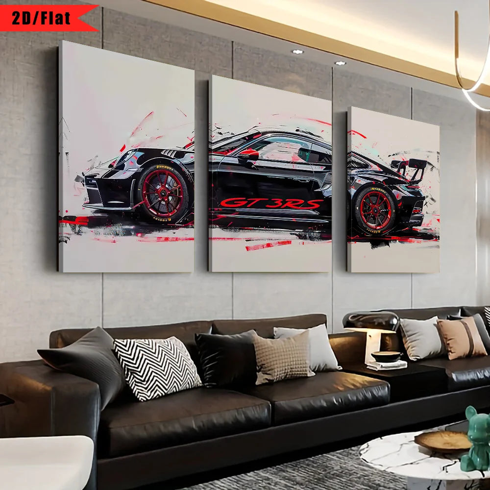 Fashionable Popular Super Sports Car GT3 RS Graffiti Wall Art, HD Canvas Print Poster, Home, Living Room, Room Decoration