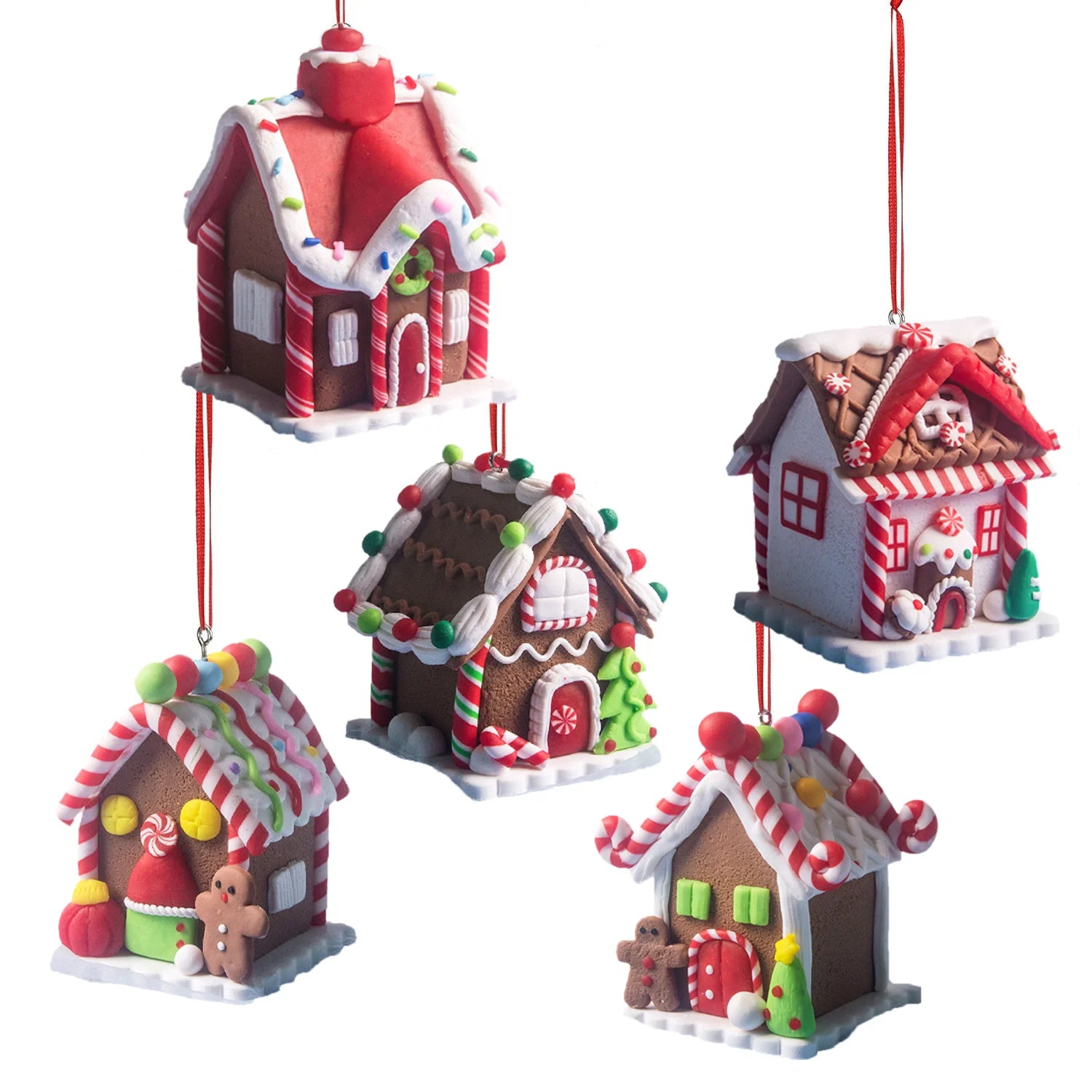Gingerbread House Ornaments Holiday Christmas Tree Ornament with Rope House Decor Xmas Decorative Hanging Ornaments for Xmas