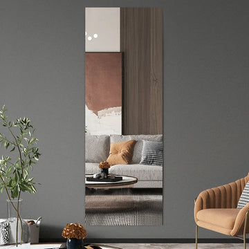 30*25cm Mirror Wall Sticker Plastic Mirror Sheets Soft Acrylic 3D Self-adhesives Mirror Decorations Living Room DIY Mirror