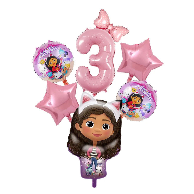 Gabby Dollhouse Cats Birthday Decorations Disposable Tableware Set Straw Bag Balloons Backdrop Baby Shower Party Supplies