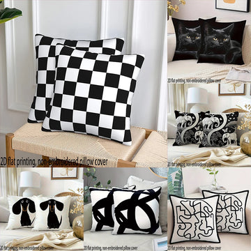 2D FLAT/1pc Assorted Modern Throw Pillow Covers , Comfortable sofa bed cushion cover, home decoration.