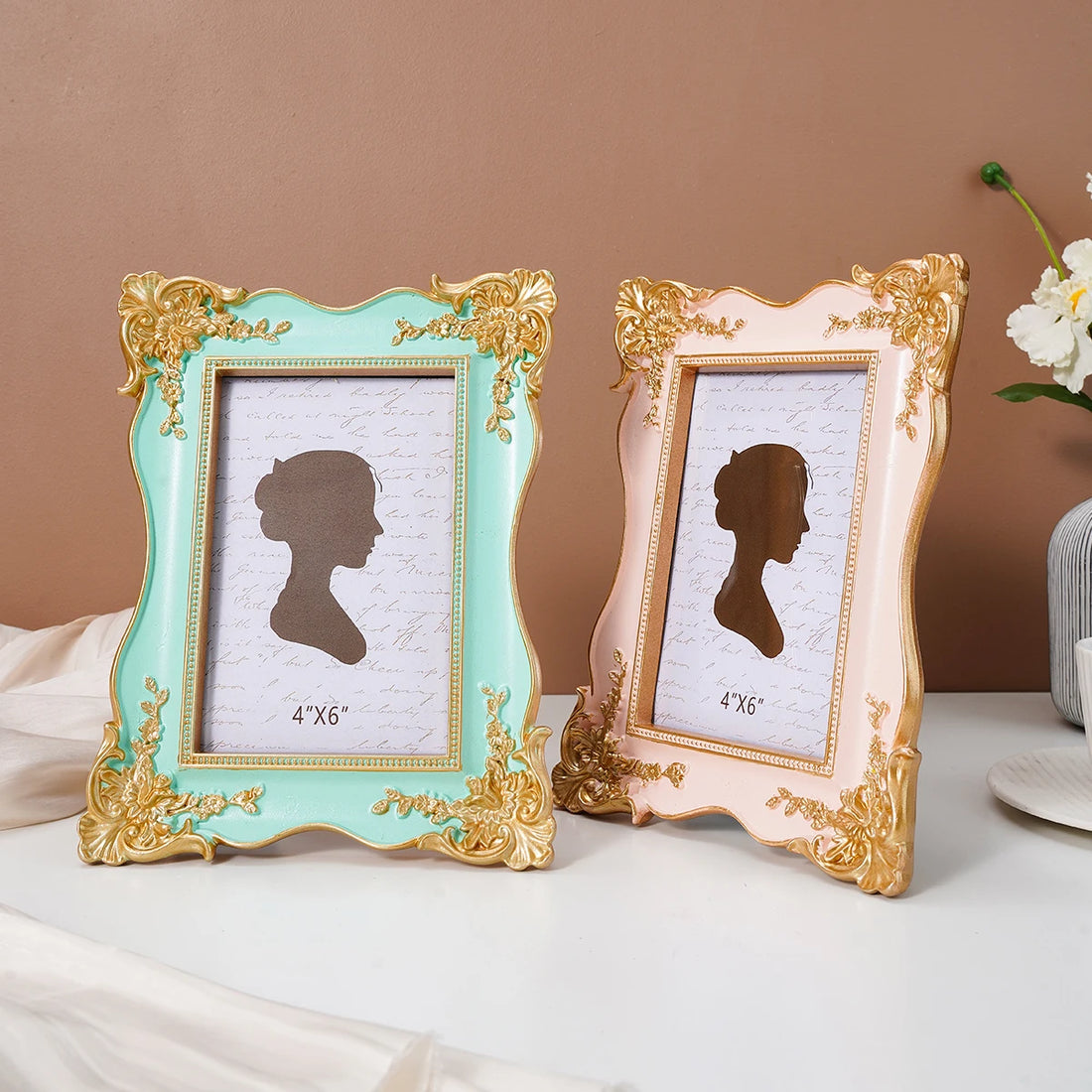 1PC, European-style three-dimensional patterned decorative photo frame, home desktop decoration photo display frame
