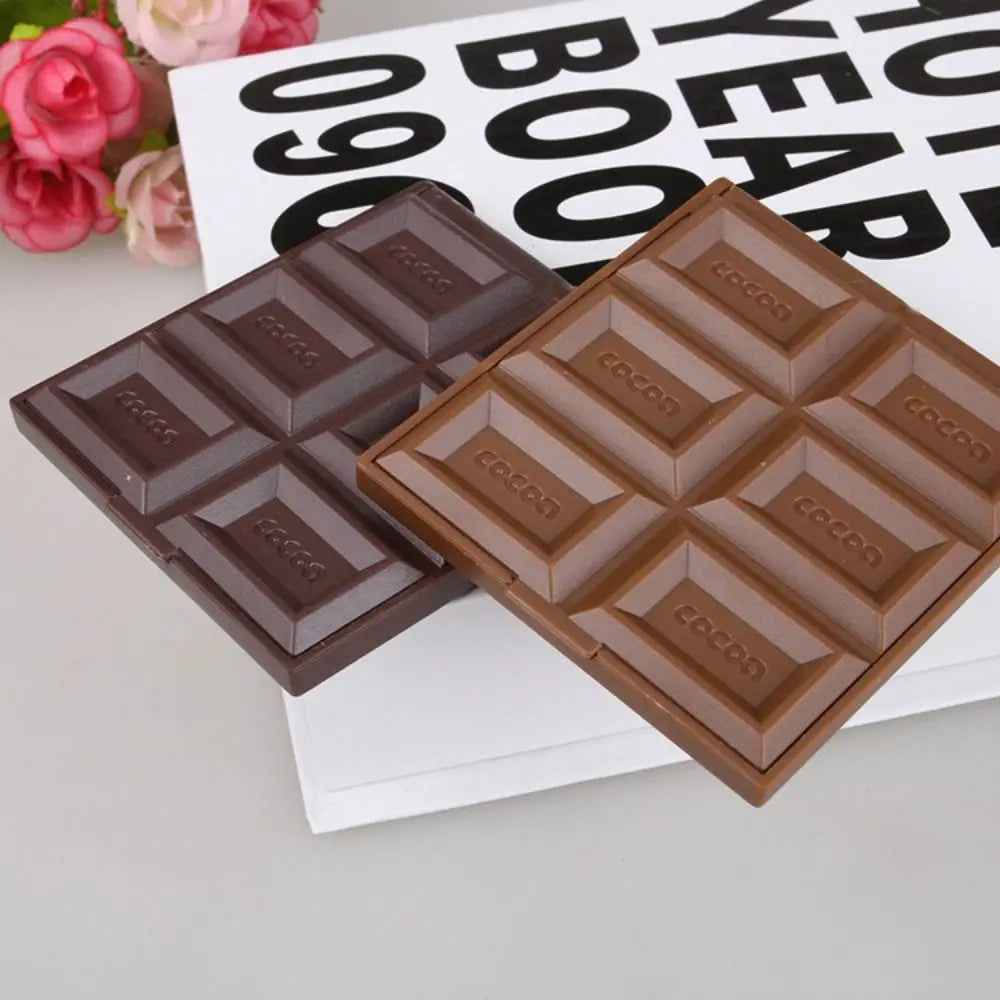 Creative Decorative Chocolate Mirror Square Kawaii Portable Mirror Plastic Chocolate Shaped Vanity Mirror Children