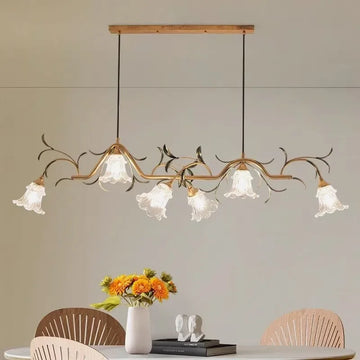 KERWIN American Pastoral Chandelier French Creativity Flower Dining Room Bar Counter Bedroom Villa Home Decoration Pendant Lamp