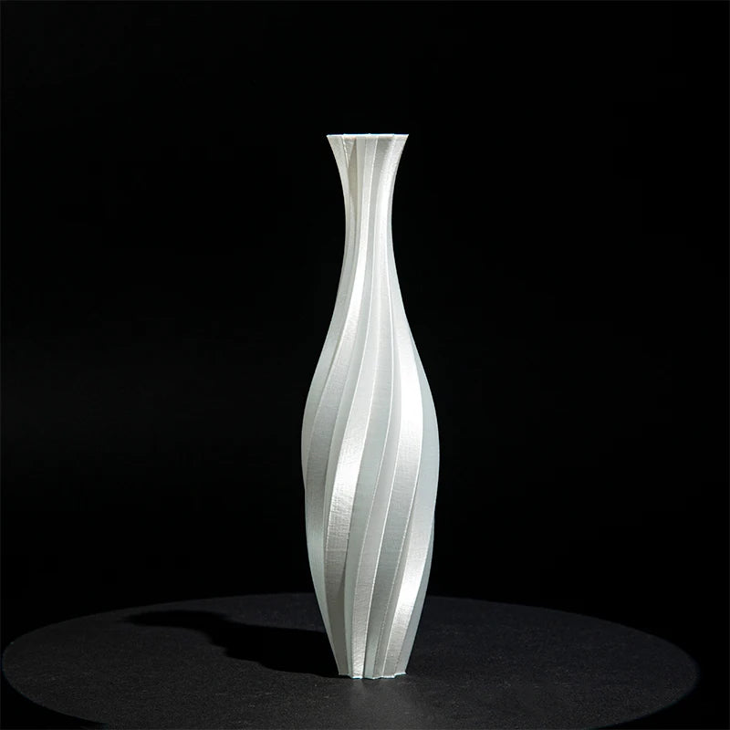 3D Printed Flower Vases Modern Plastic Flower Plant Pot Decorative White Vase Home Living Room Office Table Decor