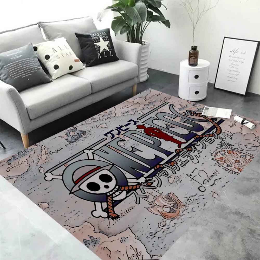 MINISO Retro One Piece Rug Luffy Bedside Carpet Living Room FloorMat for Men Boys Bedroom Decor Cozy Gift Idea Anime Enthusiasts
