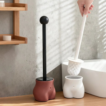 Creative Butt Shaped Toilet Brush Novelty Bathroom Cleaning Toola with Holder Funny Toilet Bowl Brush Home  Bathroom Accessories