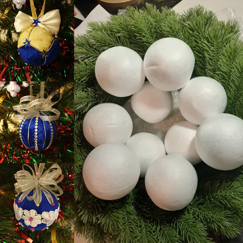 10/50/100 Modelling Polystyrene Foam Ball 1-10cm White Craft Ball For DIY Wedding Birthday Party Christmas Decoration Supplies